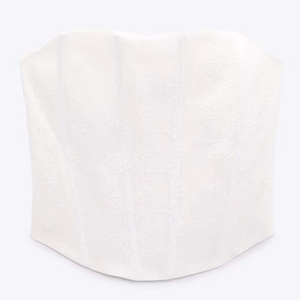 White Zara Embroidered Corset Top